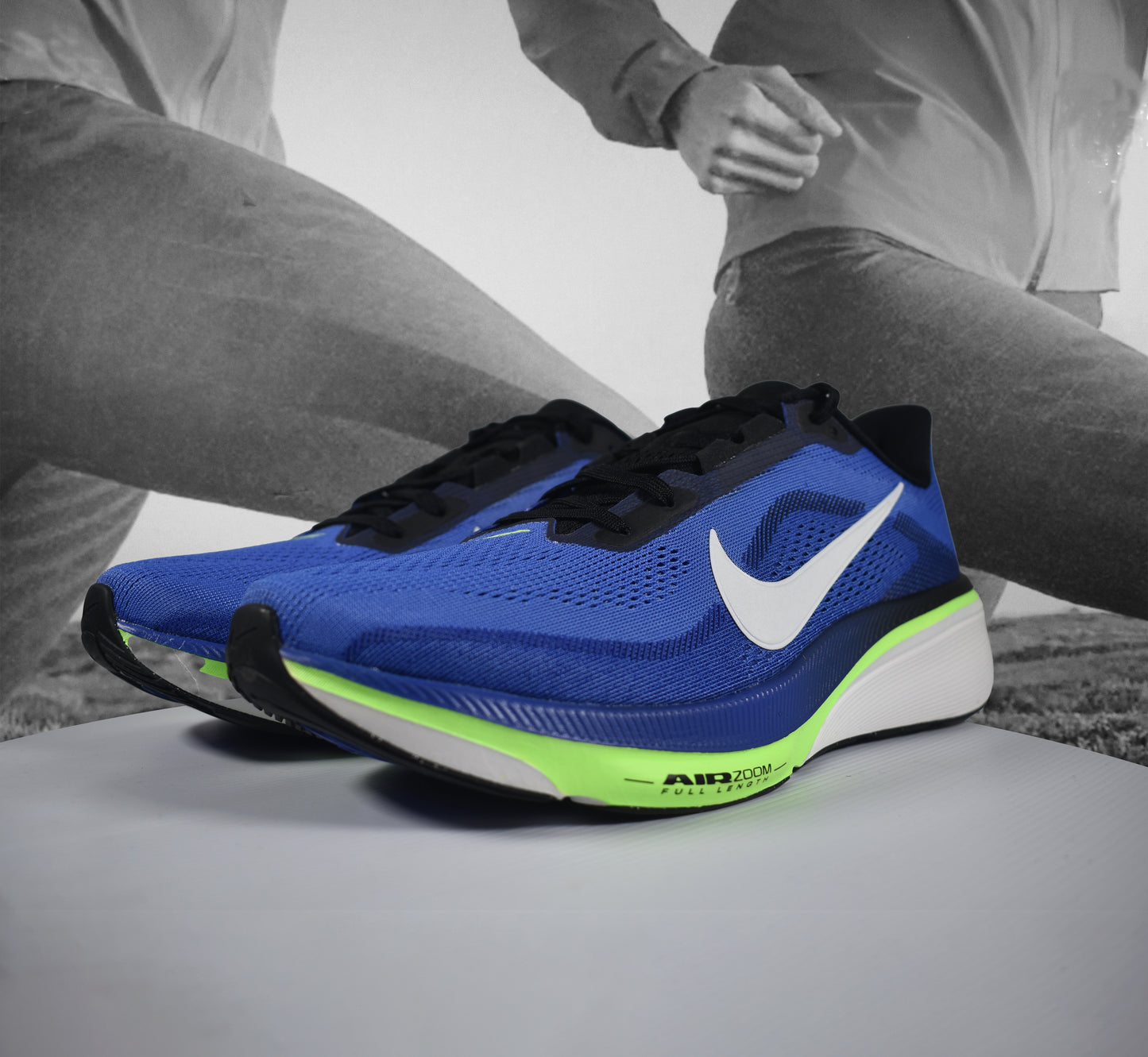 Nike AIR ZOOM PEGASUS 42 Mens Road Running Shoe - Durban Runner SAPPHIRE/SUMMIT WHITE-LAPIS-LIME BLAST / 8