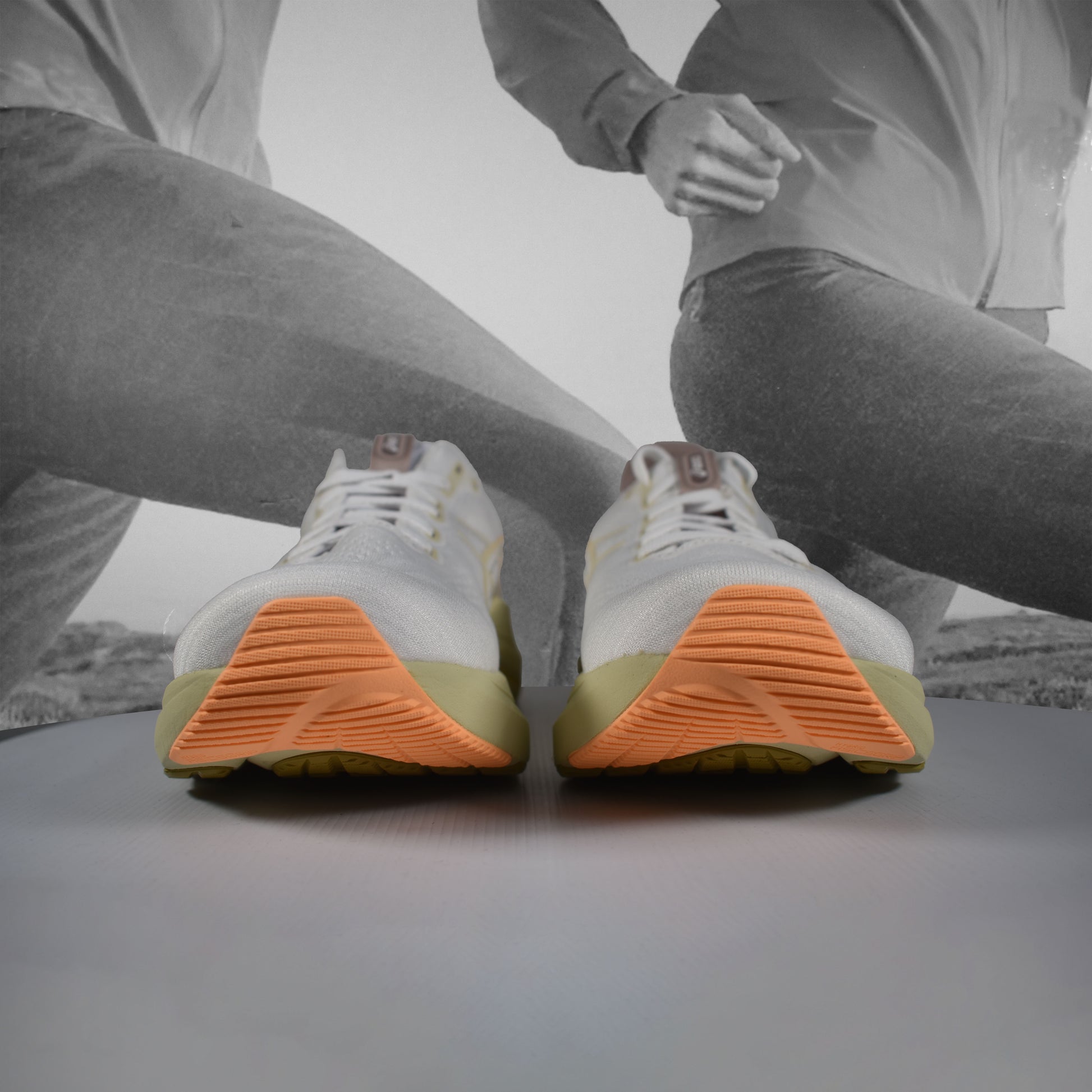 ASICS KAYANO 32 Mens Running Shoes - Durban Runner WHITE/ORANGE GLOW / 9