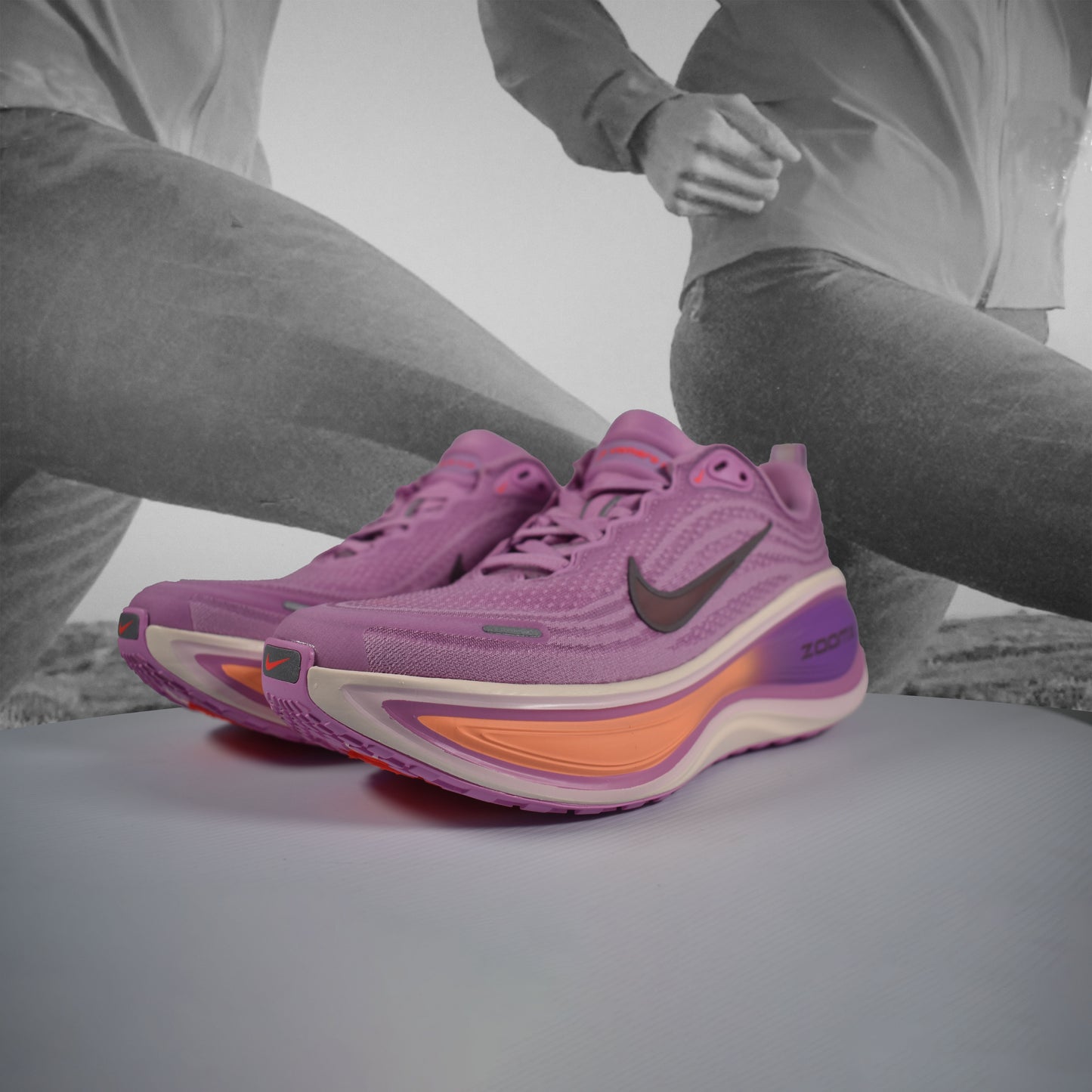 Nike VOMERO PLUS Womens Road Running Shoe - Durban Runner LT MAGENTA/BLACK-PINK FOAM-BRIGHT VIOLET / 5.5