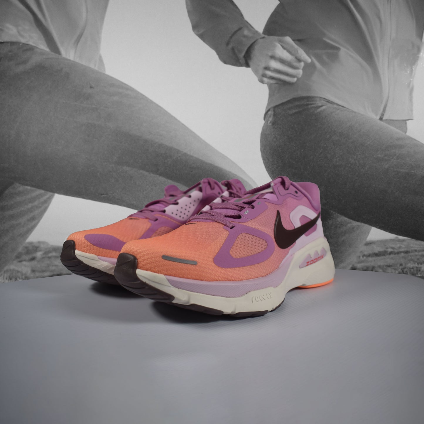 Nike STRUCTURE PLUS Womens Running Shoes - Durban Runner LT MAGENTA/TATTOO-ORANGE PULSE-PINK FOAM / 8