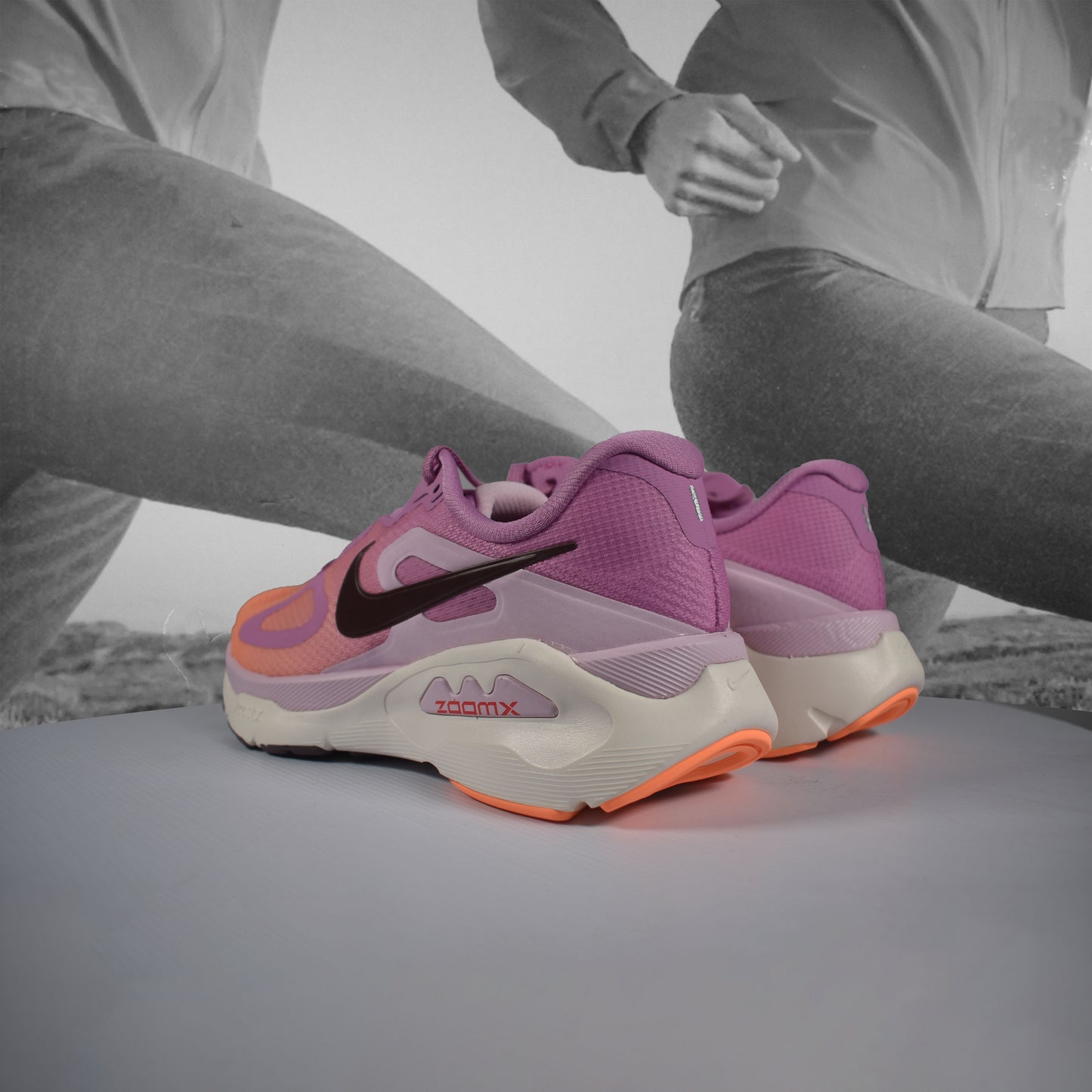 Nike STRUCTURE PLUS Womens Running Shoes - Durban Runner LT MAGENTA/TATTOO-ORANGE PULSE-PINK FOAM / 8