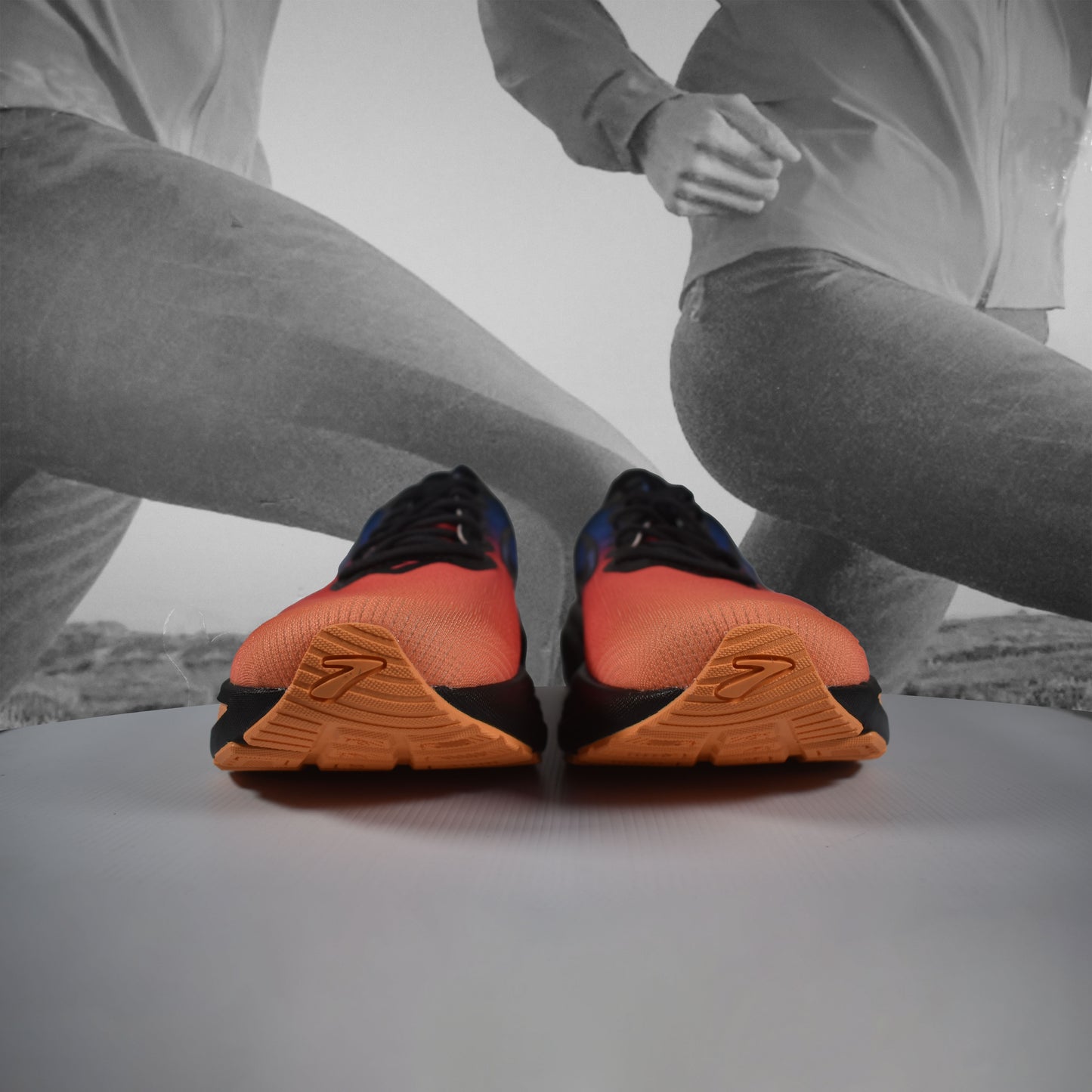 Brooks Ghost 17 Mens Road Running Shoes - Durban Runner Night/Blue/Papaya / 8.5