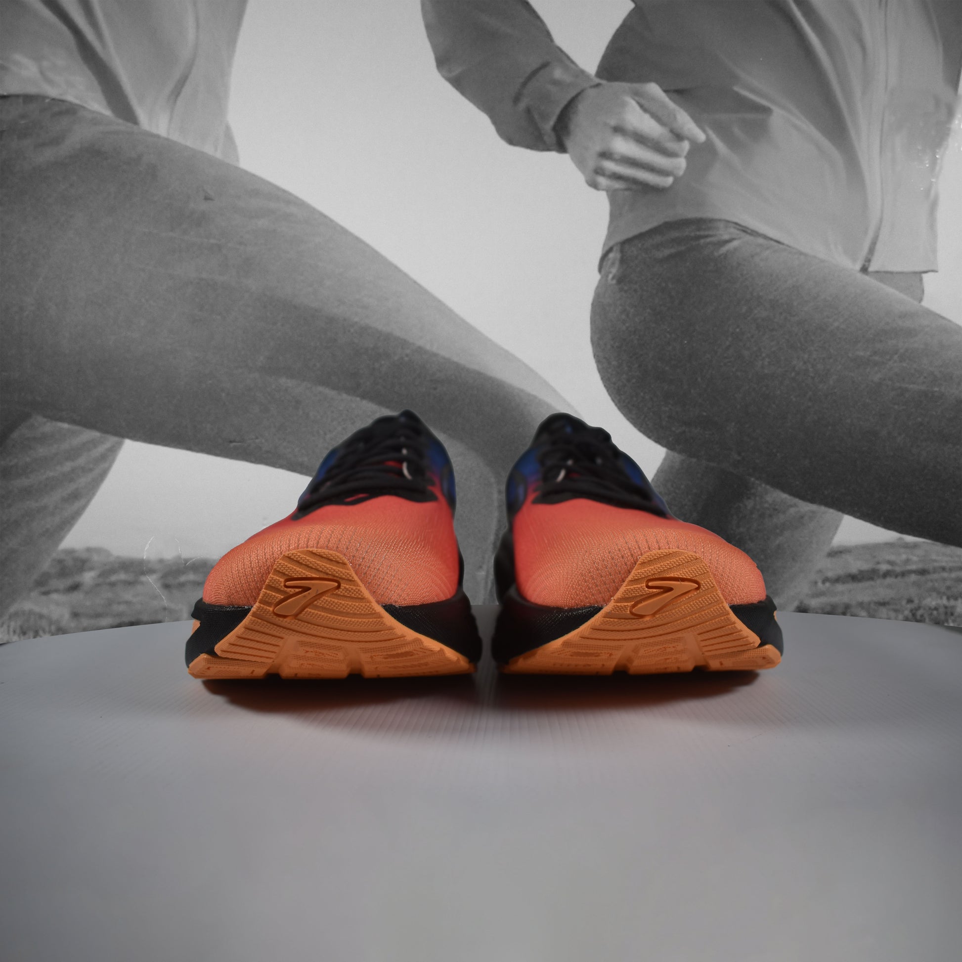 Brooks Ghost 17 Mens Road Running Shoes - Durban Runner Night/Blue/Papaya / 8.5