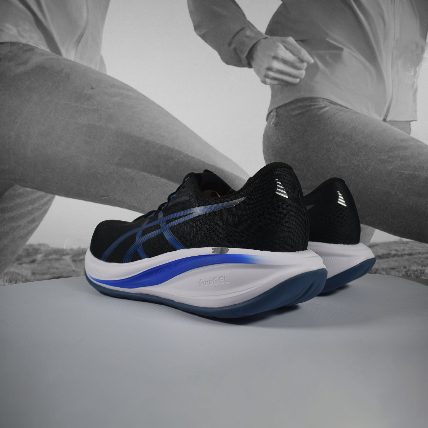 Asics GEL-CUMULUS 28 Mens Running Shoes - Durban Runner BLACK/NEON BLUE / 7.5