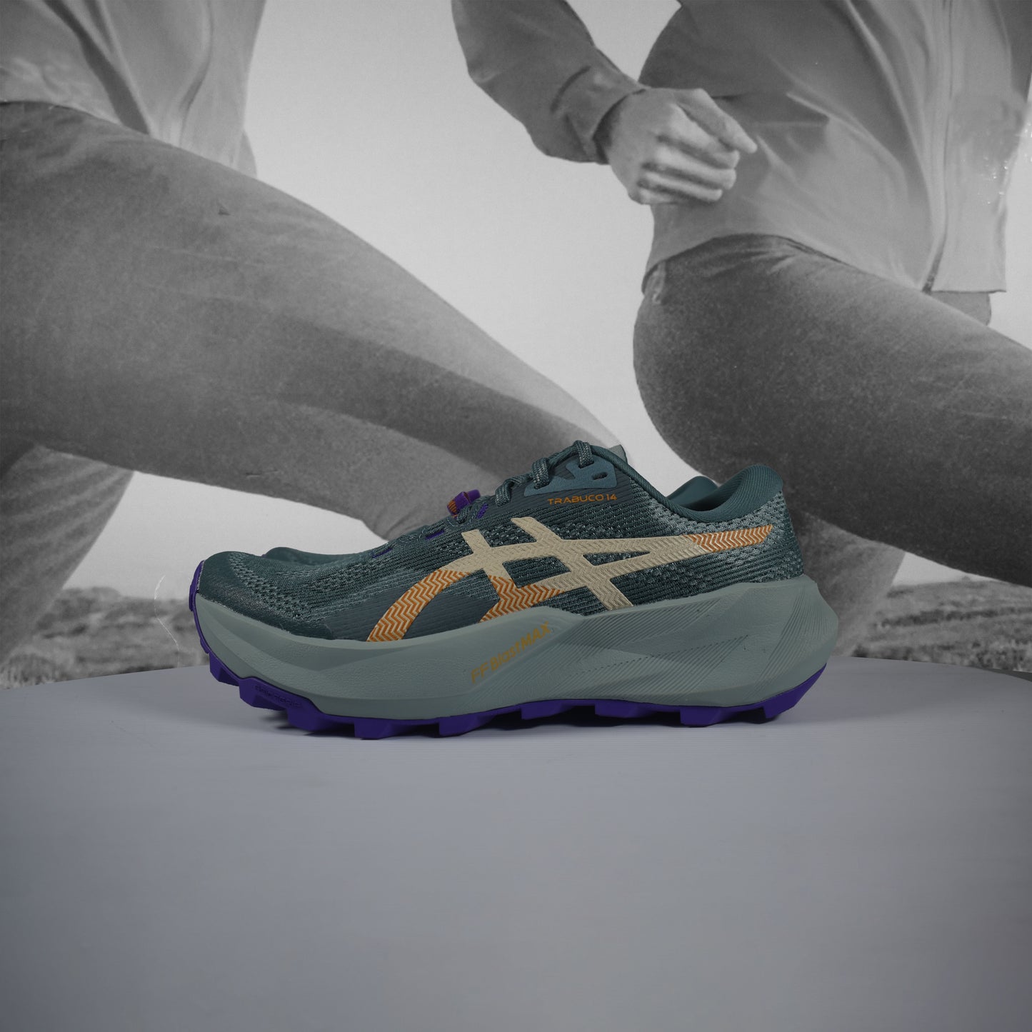 Asics TRABUCO 14 Womens Trail Running Shoes - Durban Runner FOGGY TEAL/RADIANT AMETHYST / 5
