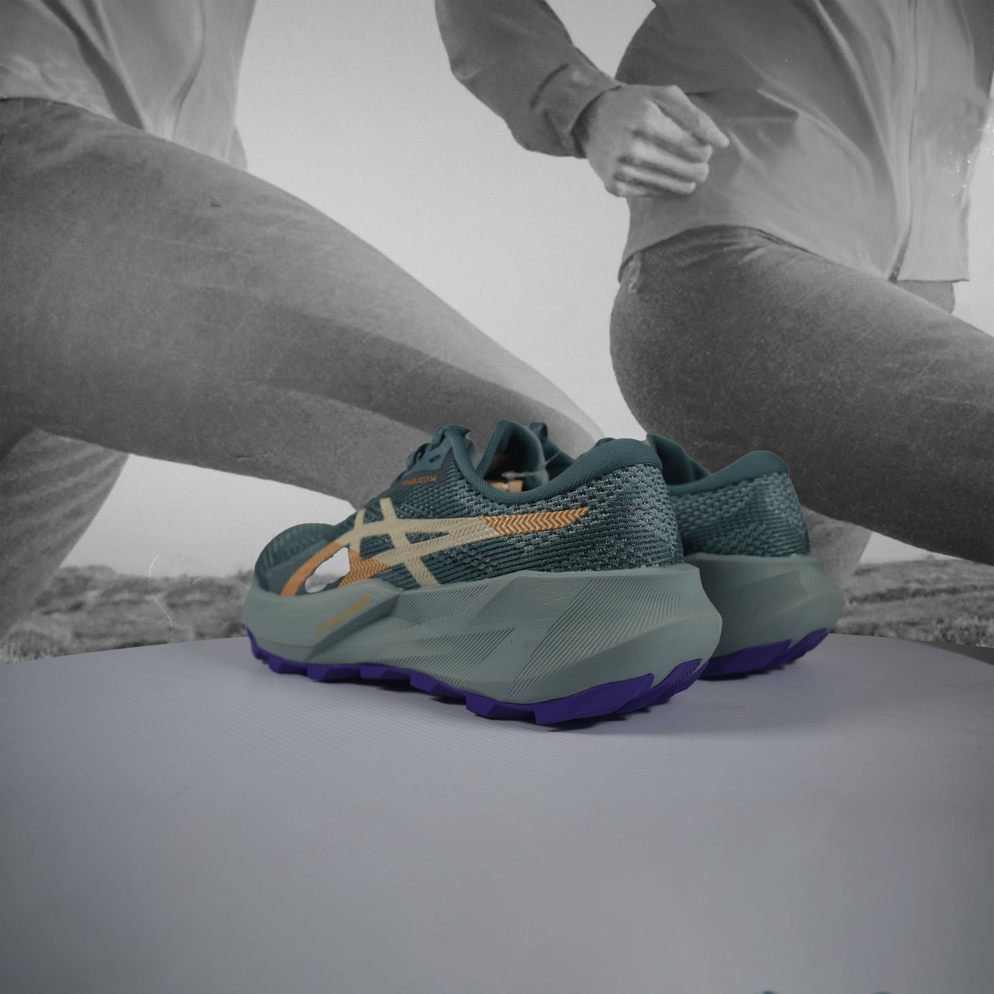 Asics TRABUCO 14 Womens Trail Running Shoes - Durban Runner FOGGY TEAL/RADIANT AMETHYST / 5