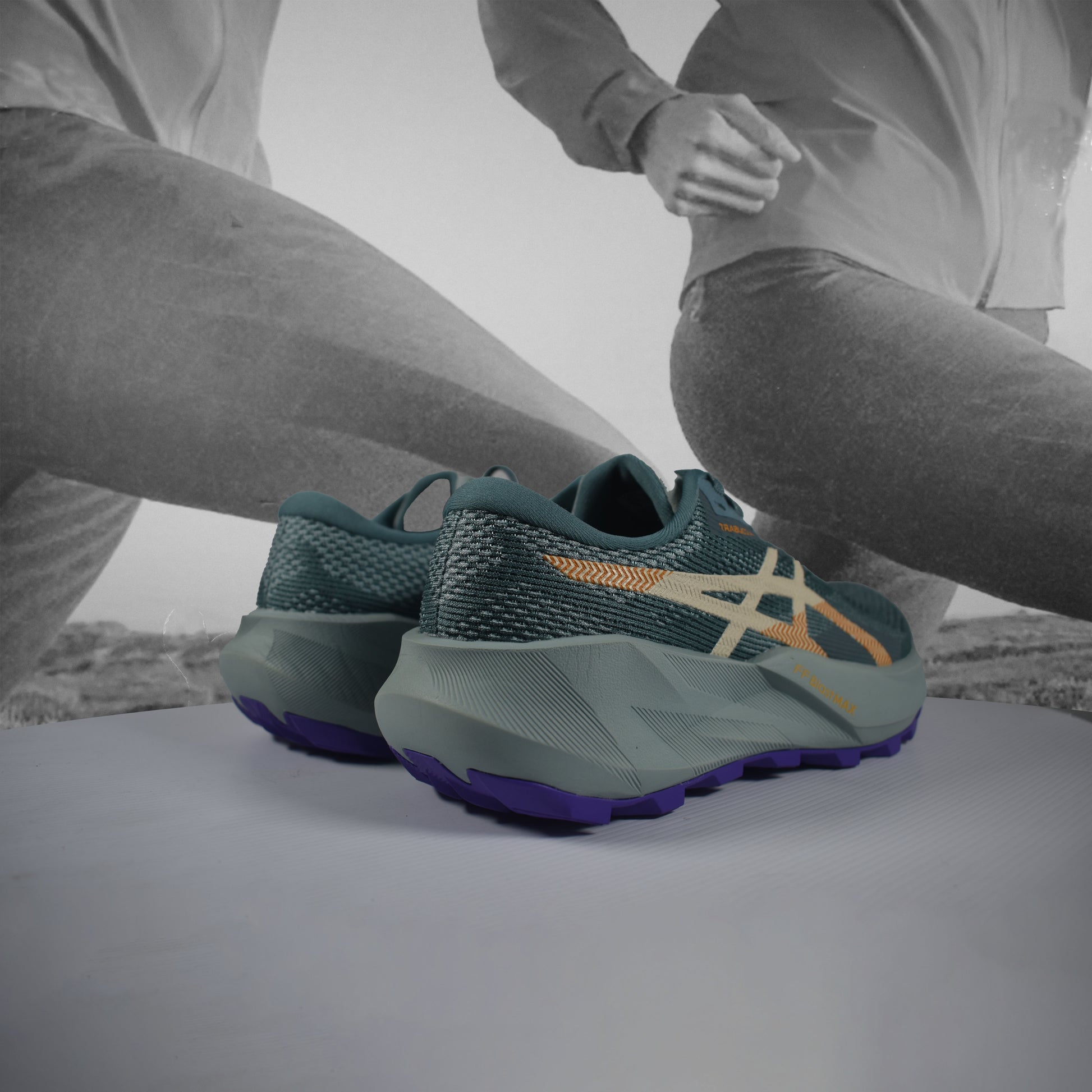 Asics TRABUCO 14 Womens Trail Running Shoes - Durban Runner FOGGY TEAL/RADIANT AMETHYST / 5