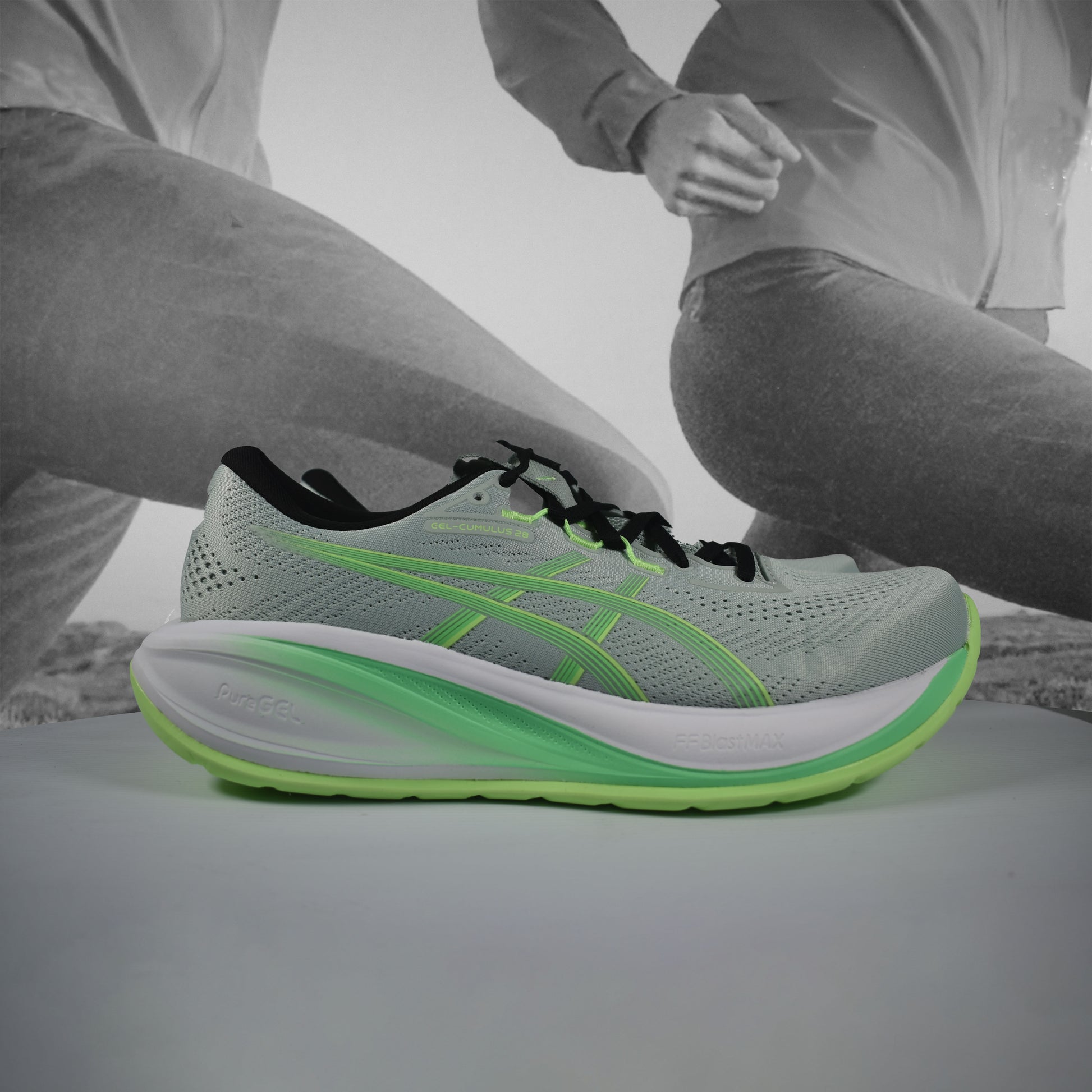 Asics GEL-CUMULUS 28 Mens Running Shoes - Durban Runner COLD MOSS/VITAL GREEN / 8.5