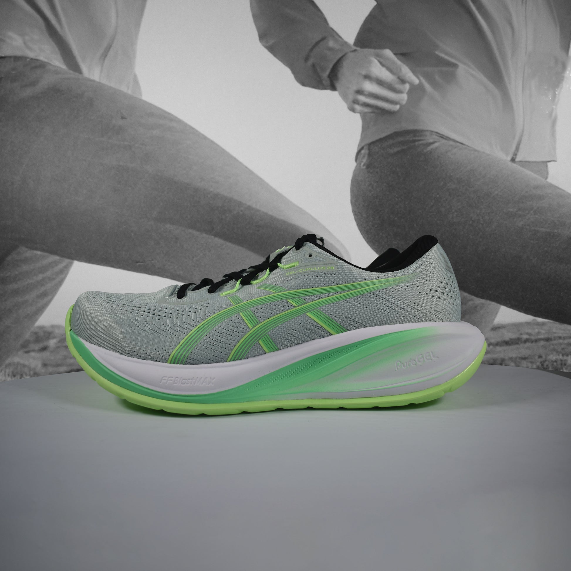 Asics GEL-CUMULUS 28 Mens Running Shoes - Durban Runner COLD MOSS/VITAL GREEN / 8.5