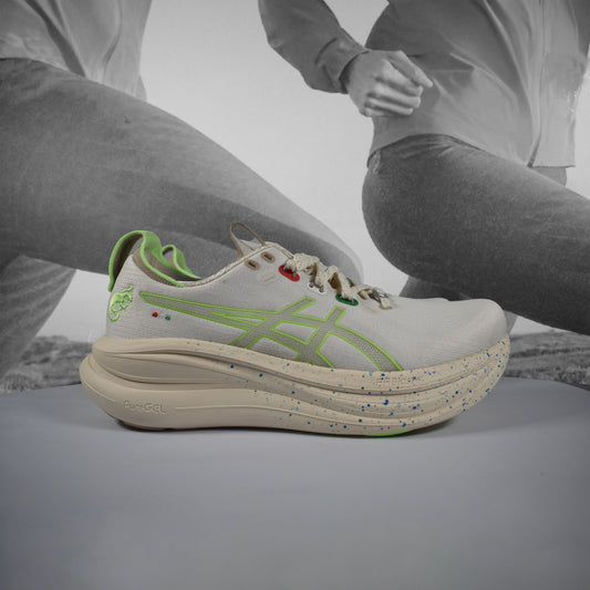 Asics GEL-NIMBUS 28 Womens Running Shoes - Durban Runner CREAM/ILLUMINATE GREEN / 5.5