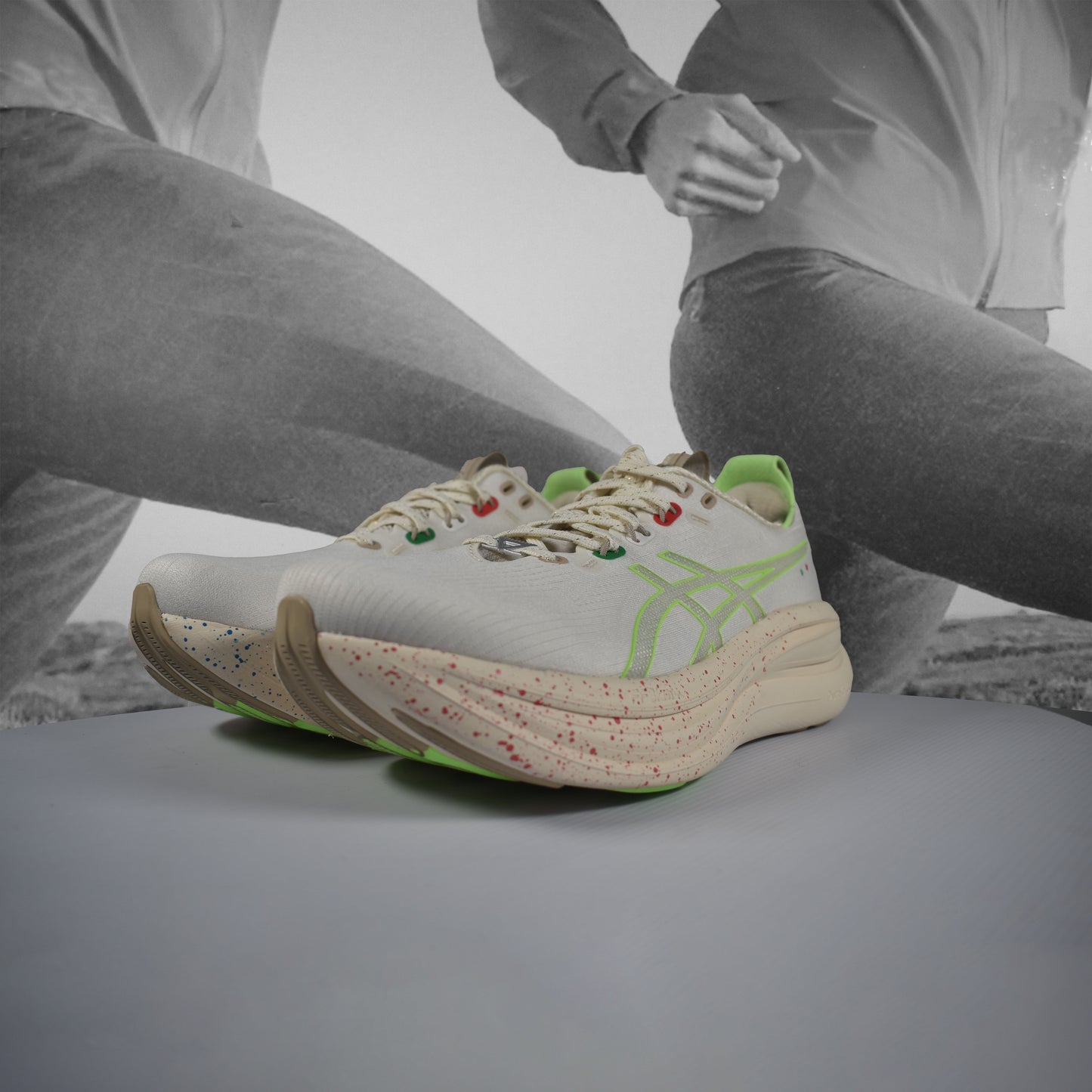 Asics GEL-NIMBUS 28 Womens Running Shoes - Durban Runner CREAM/ILLUMINATE GREEN / 5.5