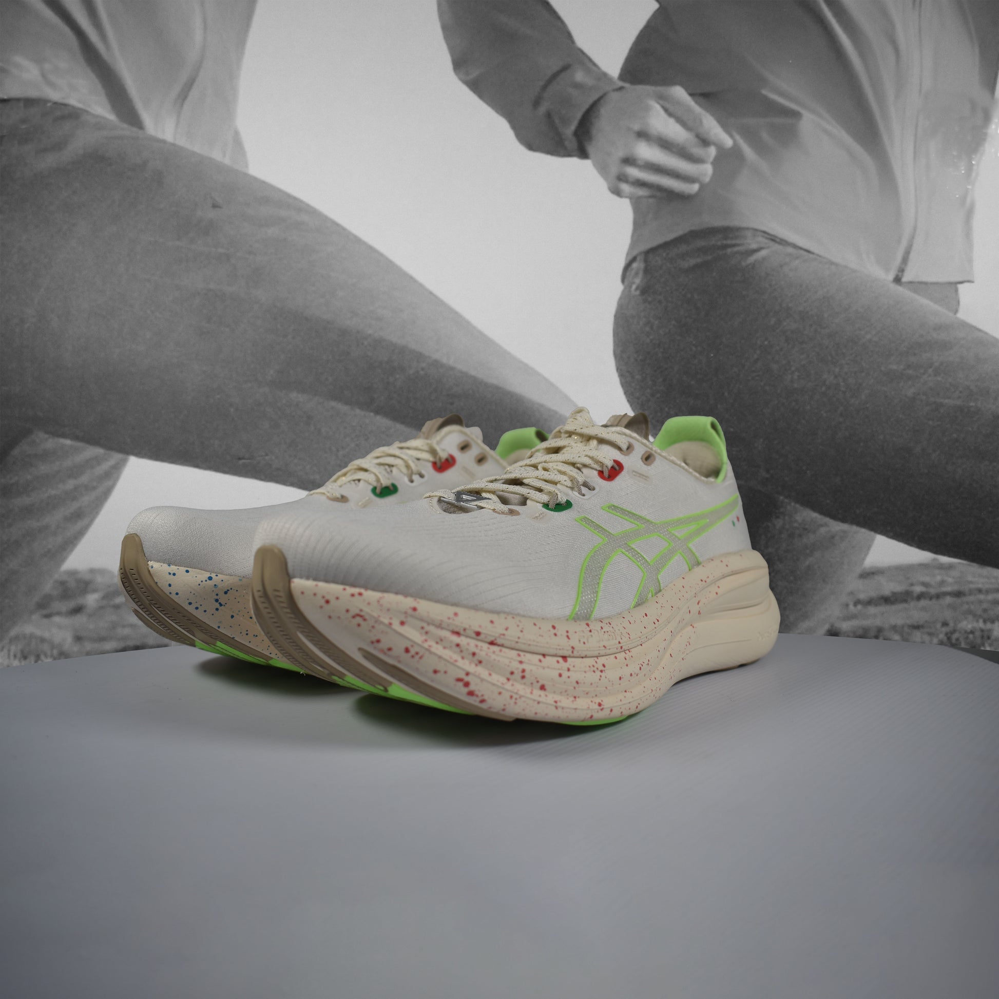 Asics GEL-NIMBUS 28 Womens Running Shoes - Durban Runner CREAM/ILLUMINATE GREEN / 5.5