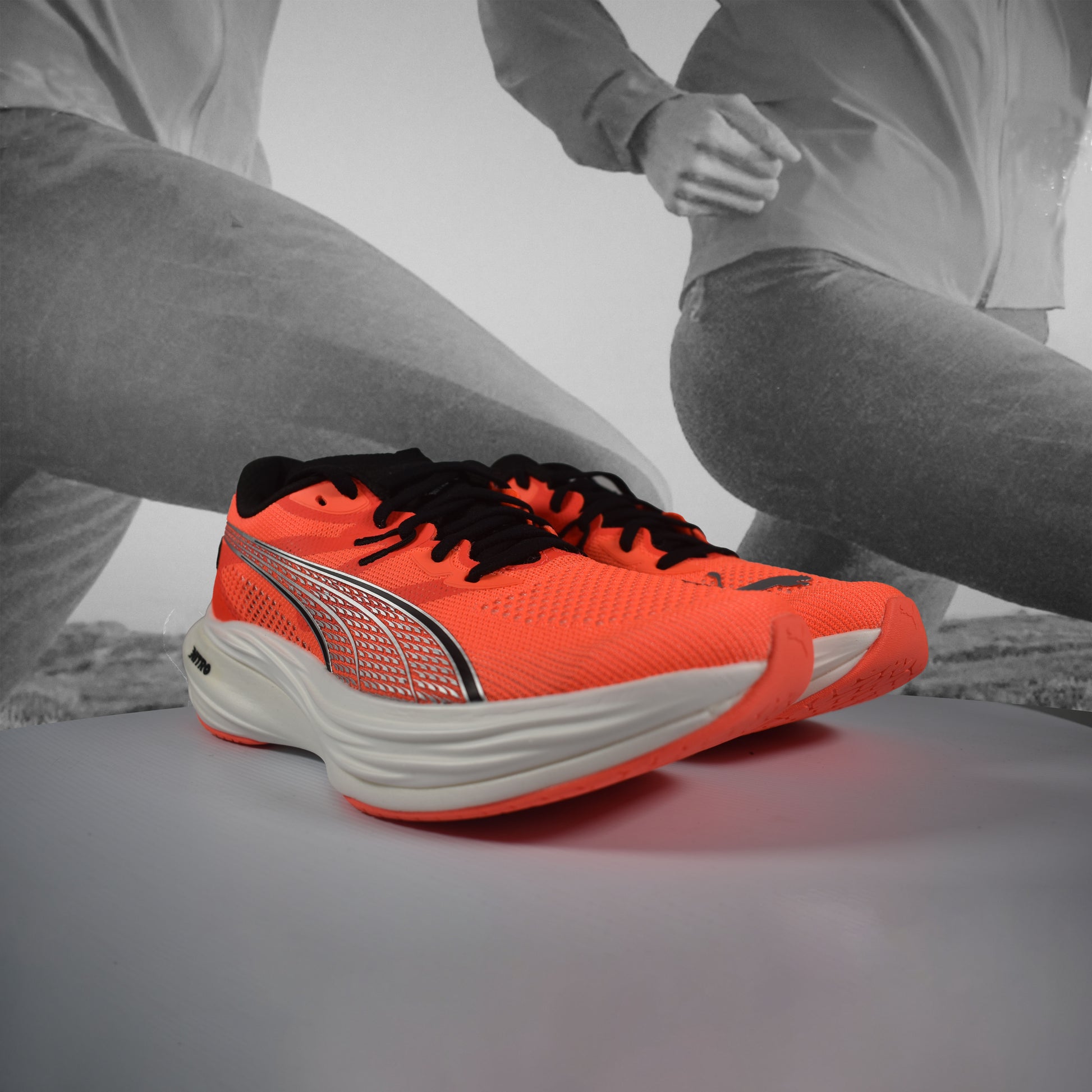 Puma Deviate NITRO™ 3 Mens Running Shoes - Durban Runner GLOWING RED BLACK / 11