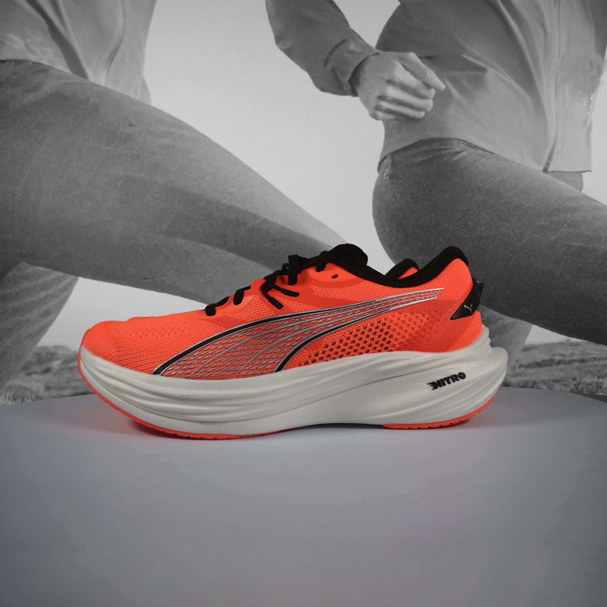 Puma Deviate NITRO™ 3 Mens Running Shoes - Durban Runner GLOWING RED BLACK / 11