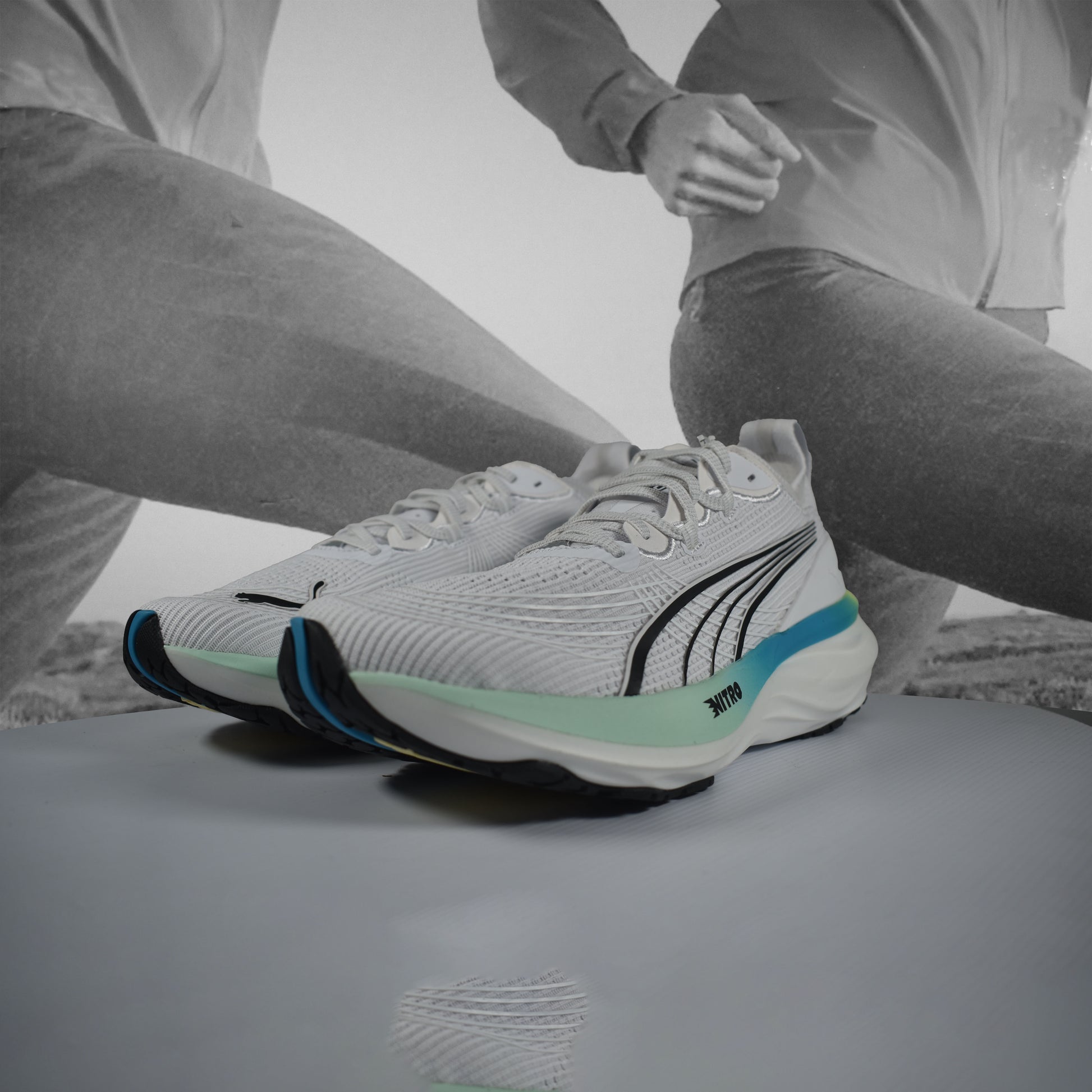 Puma ForeverRun NITRO™ 2 Womens Running Shoes - Durban Runner WHITE MINT MELT / 5