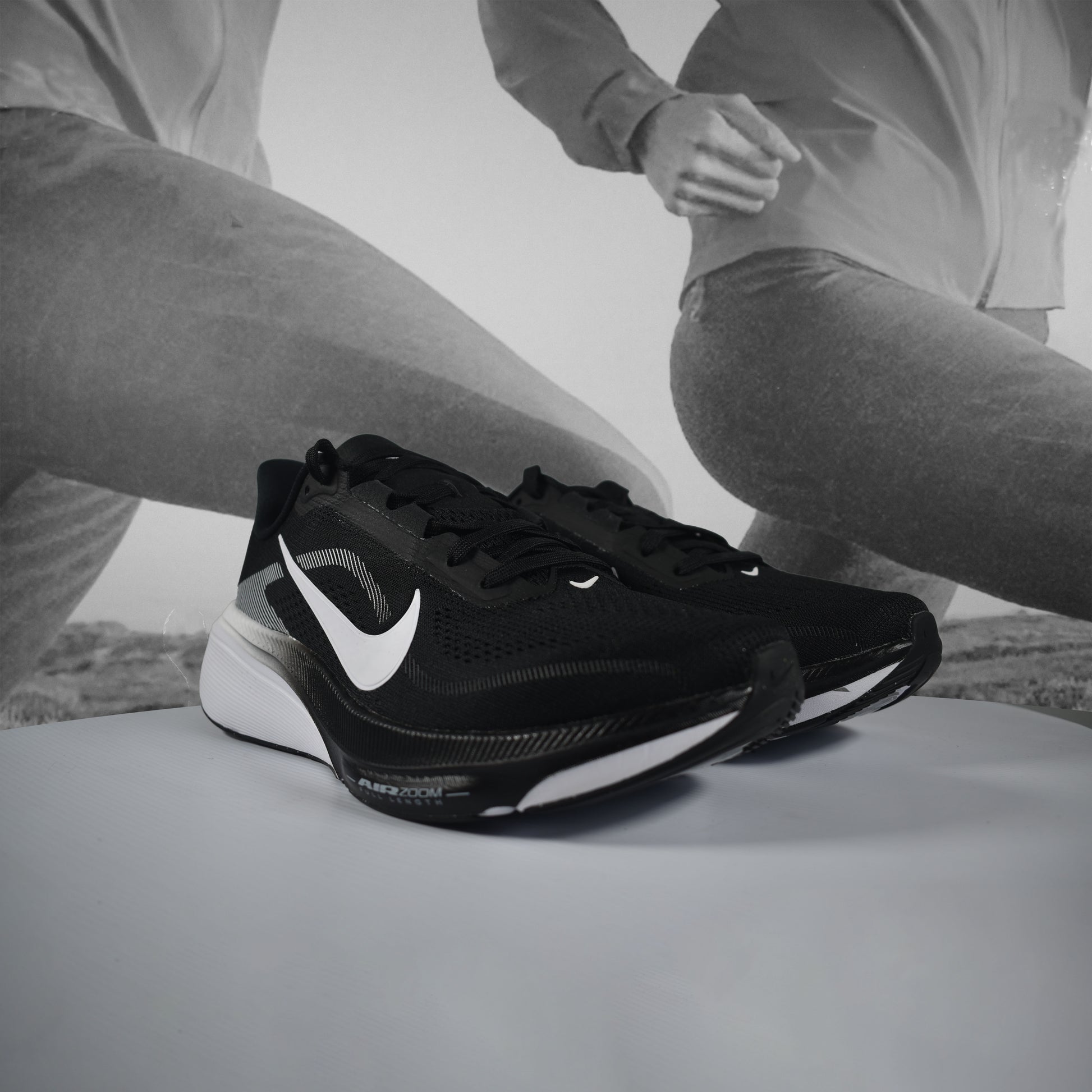 Nike Air Zoom Pegasus 42 Wide Mens Running Shoes - Durban Runner BLACK/WHITE/PHOTON DUST / 6