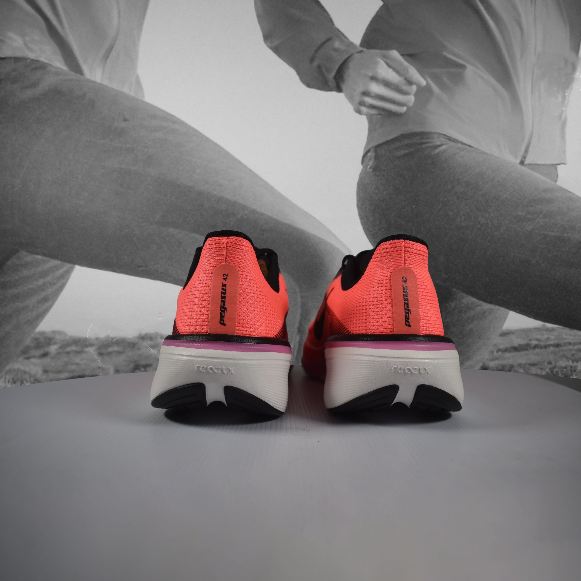 Nike Air Zoom Pegasus 42 Womens Running Shoes - Durban Runner LAVA/GLOW/BLACK/FLASH/CRIMSON / 5.5