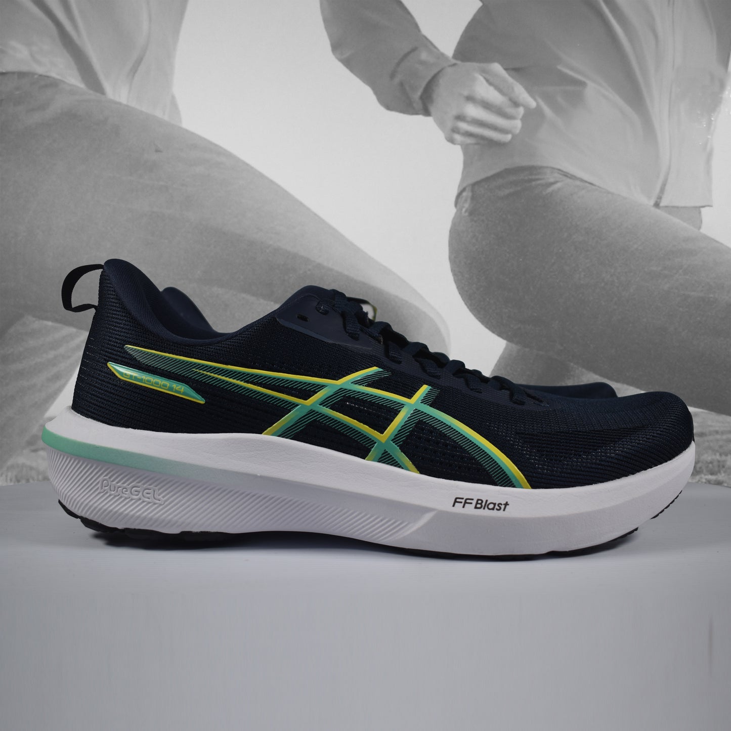 ASICS GT-1000 14 Men's Stability Running Shoes - Durban Runner UK10.5 / MIDNIGHT CACTI