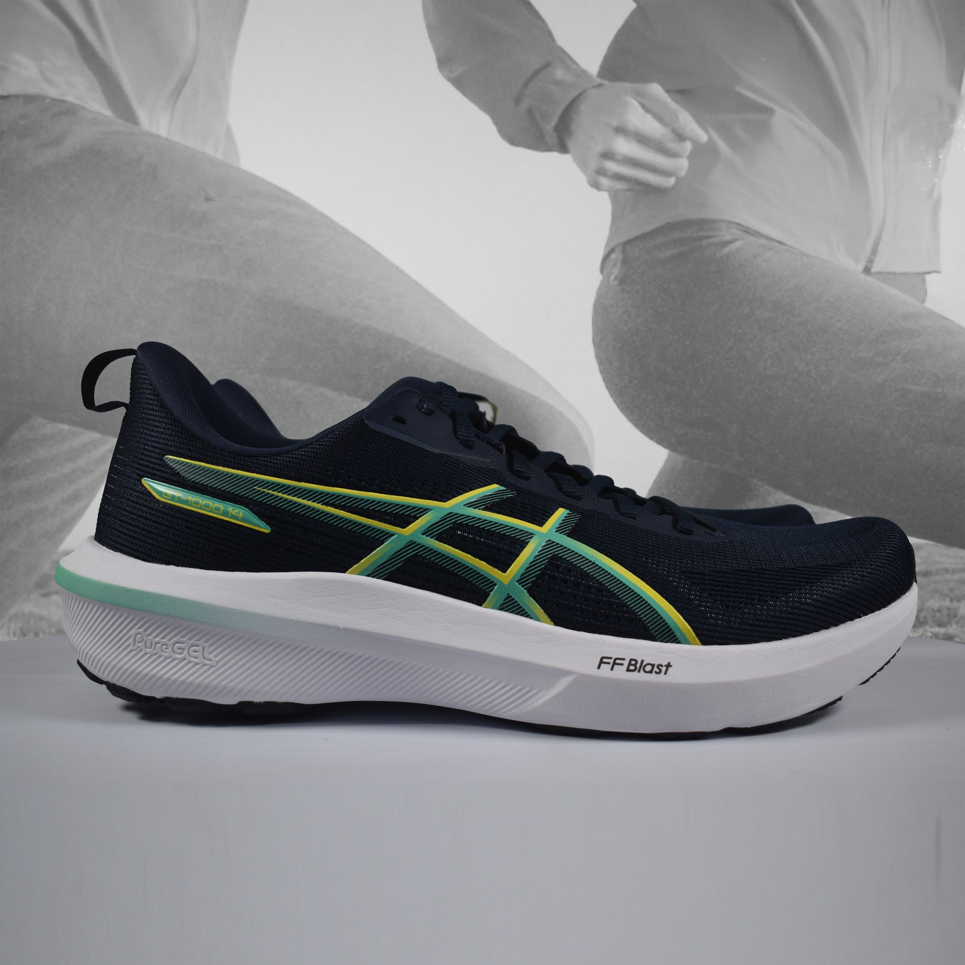 ASICS GT-1000 14 Men's Stability Running Shoes - Durban Runner UK10.5 / MIDNIGHT CACTI