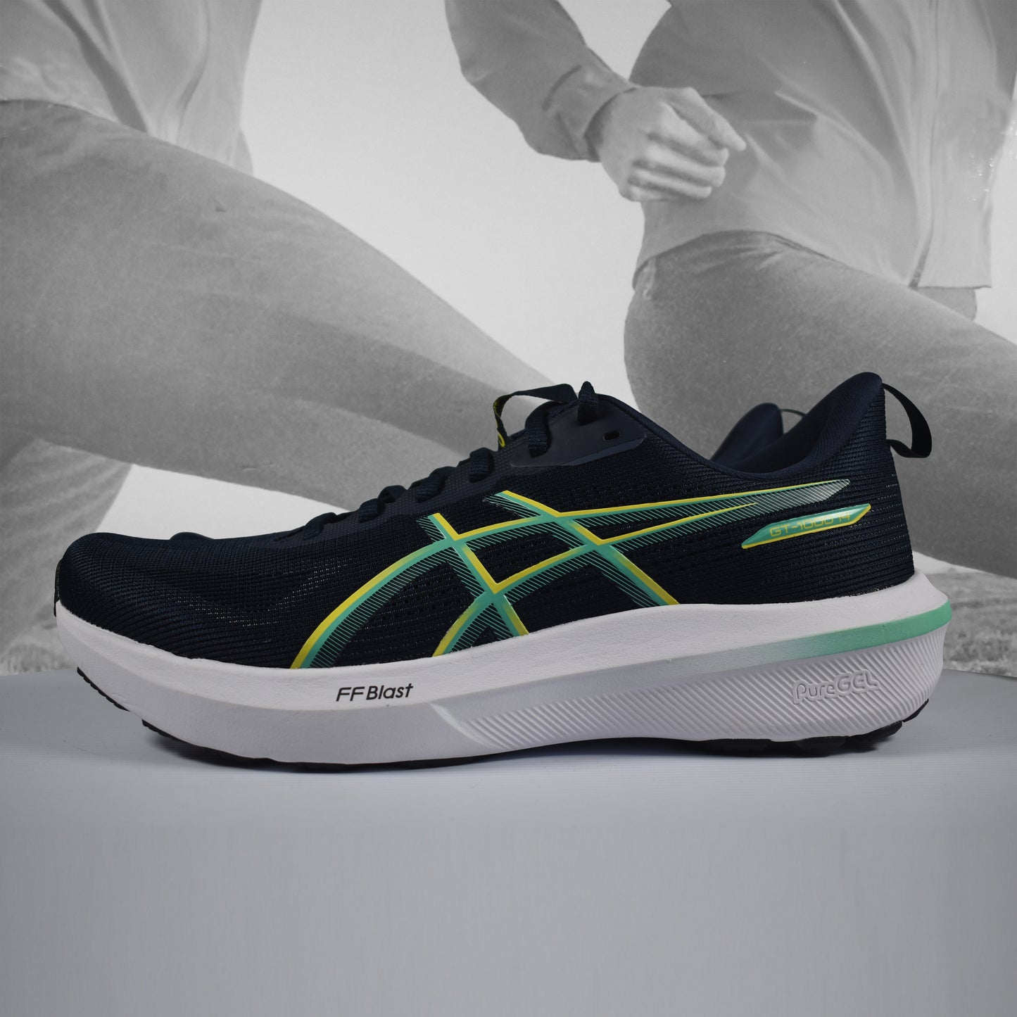 ASICS GT-1000 14 Men's Stability Running Shoes - Durban Runner UK10.5 / MIDNIGHT CACTI