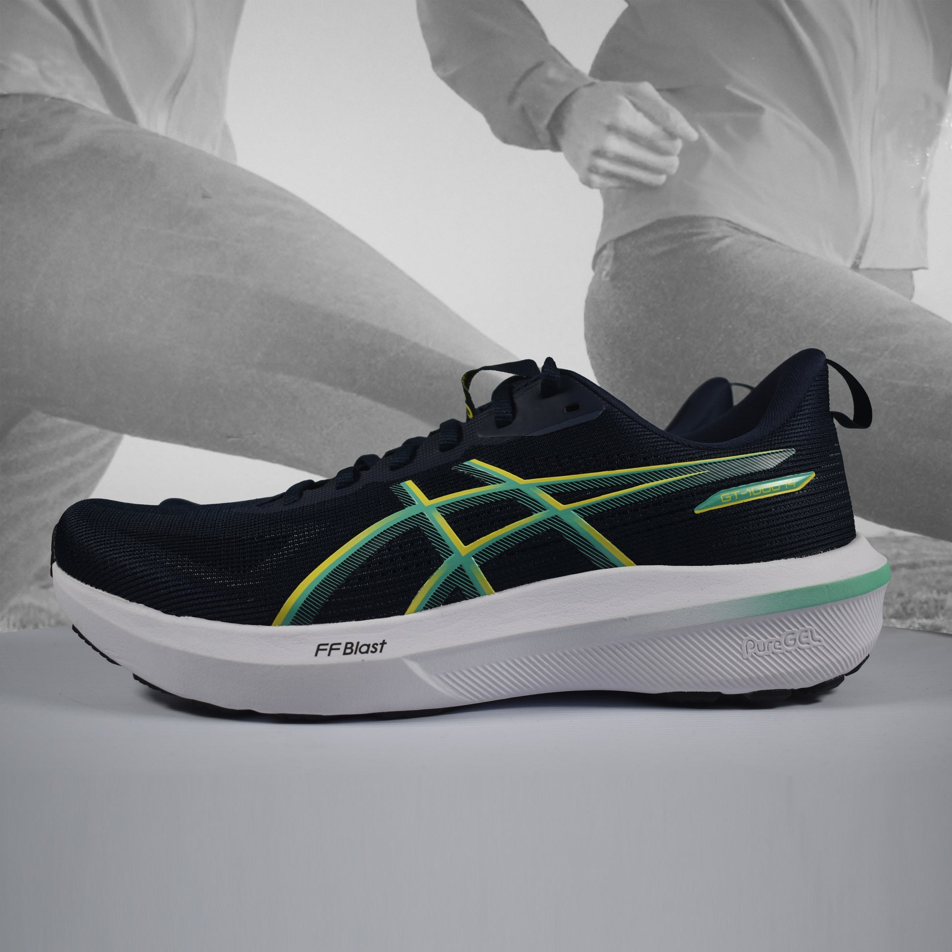 ASICS GT-1000 14 Men's Stability Running Shoes - Durban Runner UK10.5 / MIDNIGHT CACTI