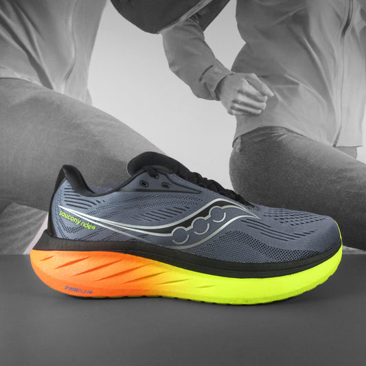Saucony Ride 18 Mens Road Running Shoes - Durban Runner 7.5 / shadow/vizi