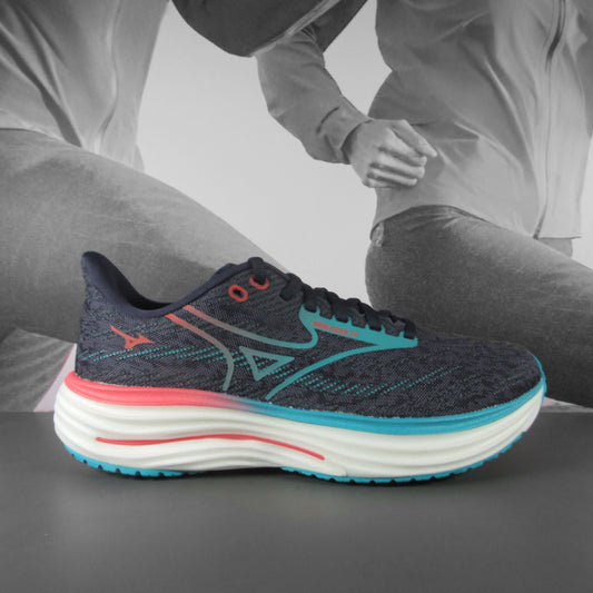 Mizuno Wave Rider 29 Mens Running Shoe - Durban Runner 7.5 / Navy/Green