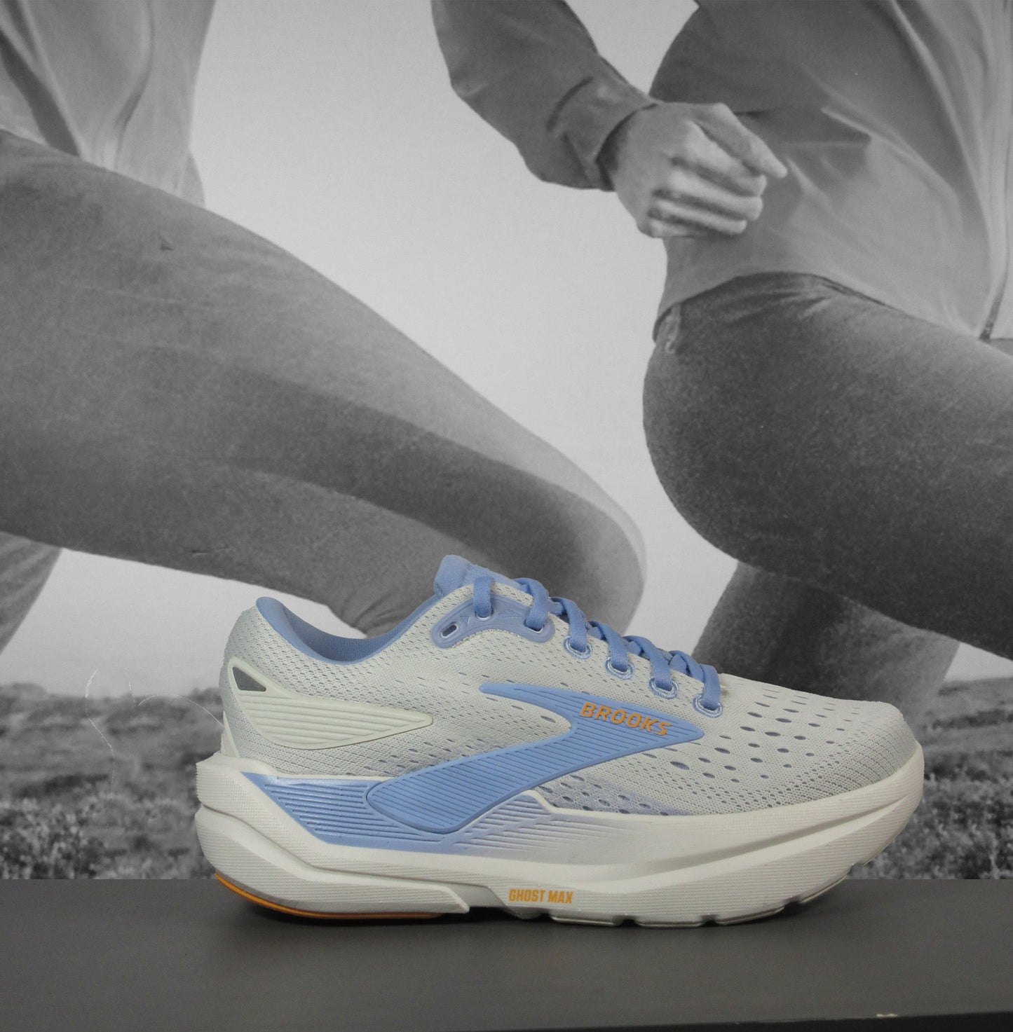 Brooks Ghost Max 3 Womens Running Shoe - Durban Runner 5.5 / COCONUT/BLUE HERON/ORANGE