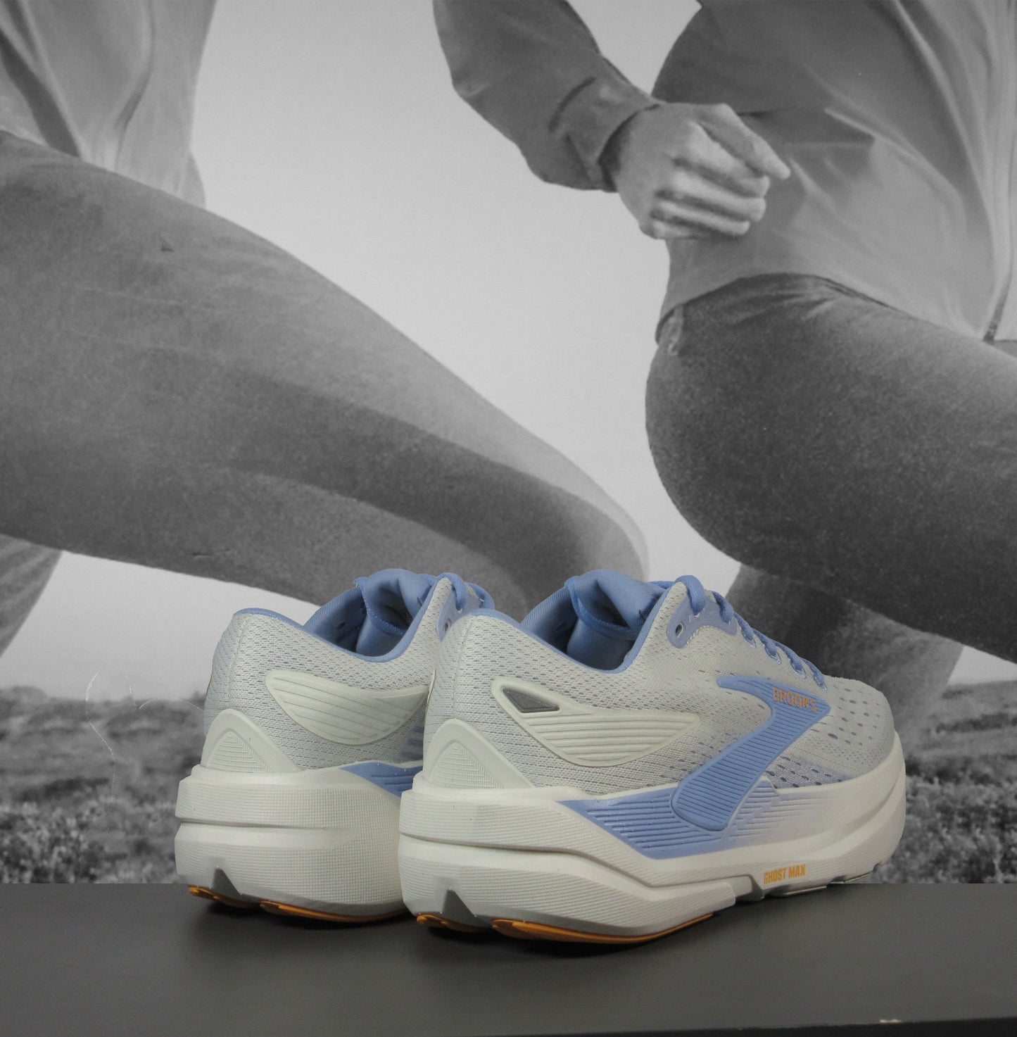 Brooks Ghost Max 3 Womens Running Shoe - Durban Runner 5.5 / COCONUT/BLUE HERON/ORANGE