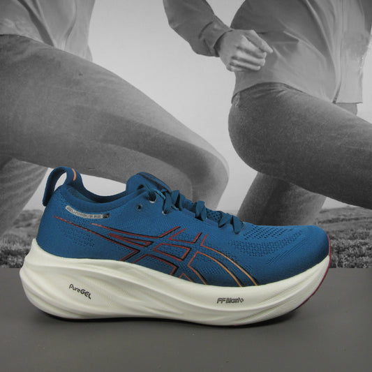 Asics GEL-Nimbus 26 Mens Road Running Shoes - Durban Runner 7 / RICH NAVY/FADED ORANGE