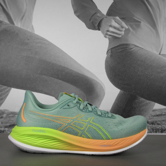 Asics GEL-Cumulus 26 Paris Mens Running Shoes - Durban Runner 8 / light celadon/safety yellow