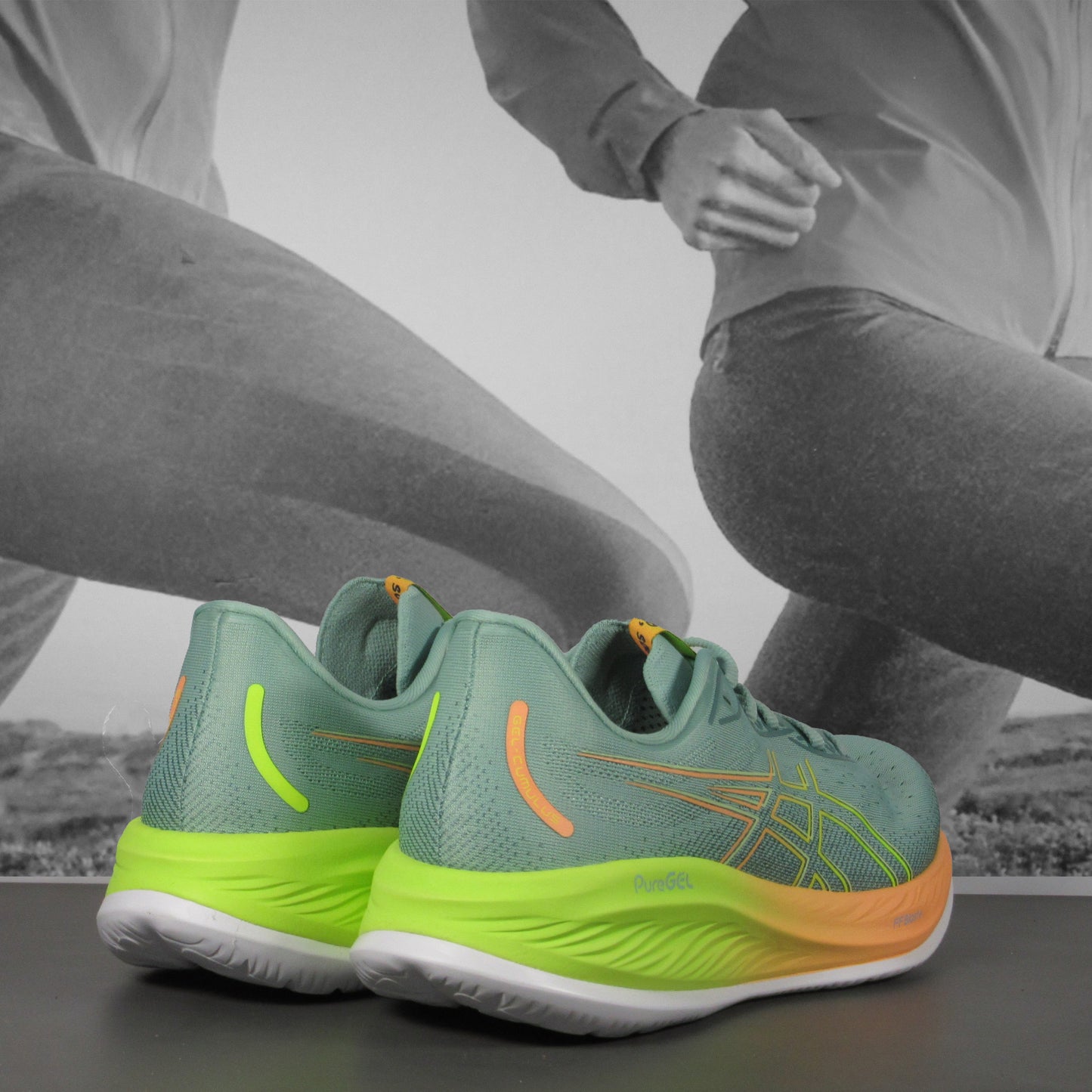 Asics GEL-Cumulus 26 Paris Mens Running Shoes - Durban Runner 8 / light celadon/safety yellow
