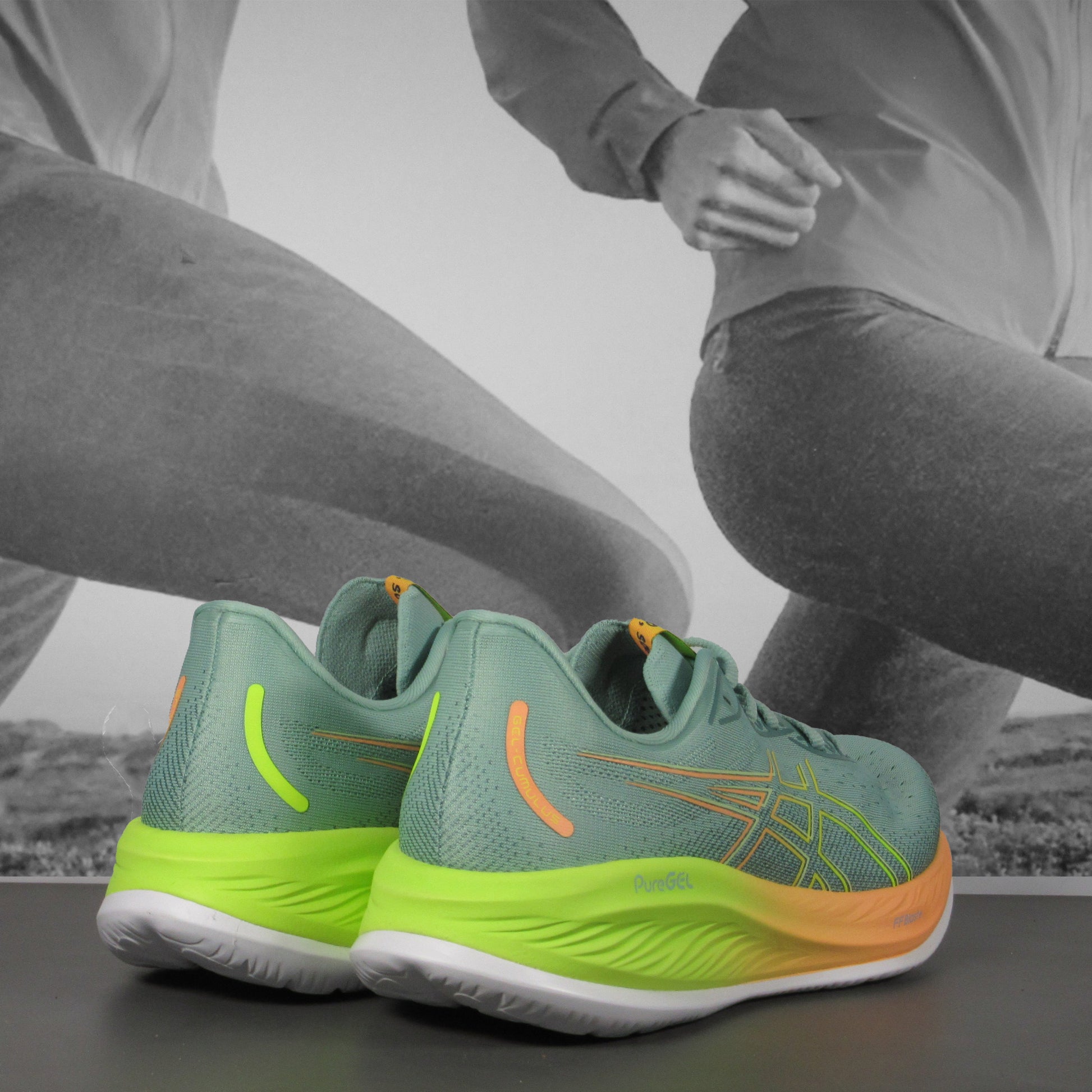 Asics GEL-Cumulus 26 Paris Mens Running Shoes - Durban Runner 8 / light celadon/safety yellow