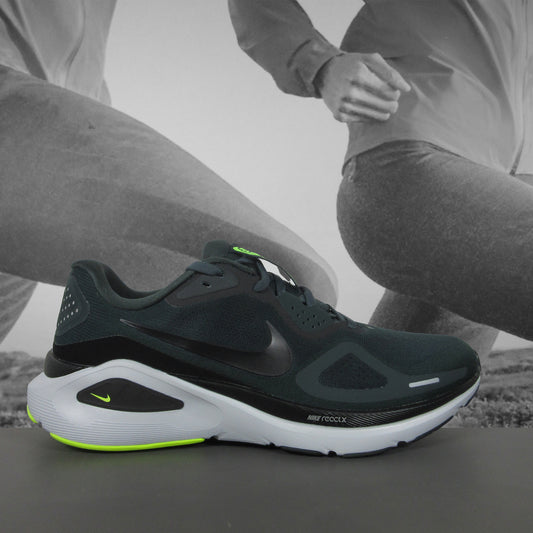 Nike Structure 26 Mens Road Running Shoes - Durban Runner 8 / SEAWEED/BLACK VOLT