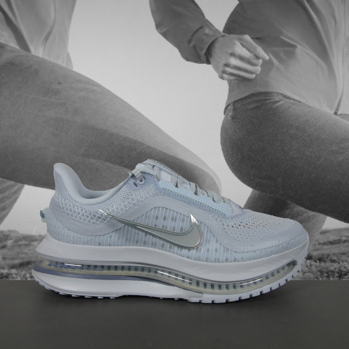 Nike Pegasus Premium Womens Road Running Shoes - Durban Runner 4.5 / FOOTBALL GREY/MTLC PLATINUM