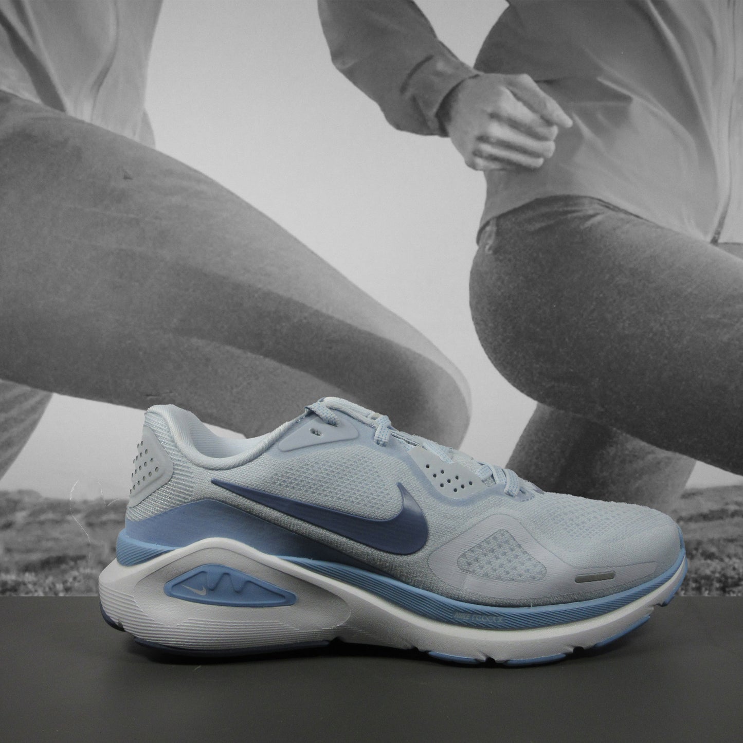 Nike Structure 26 Women's Road Running Shoes - Durban Runner 4.5 / FOOTBALL GREY/WORLD INDIGO-ALUMINUM