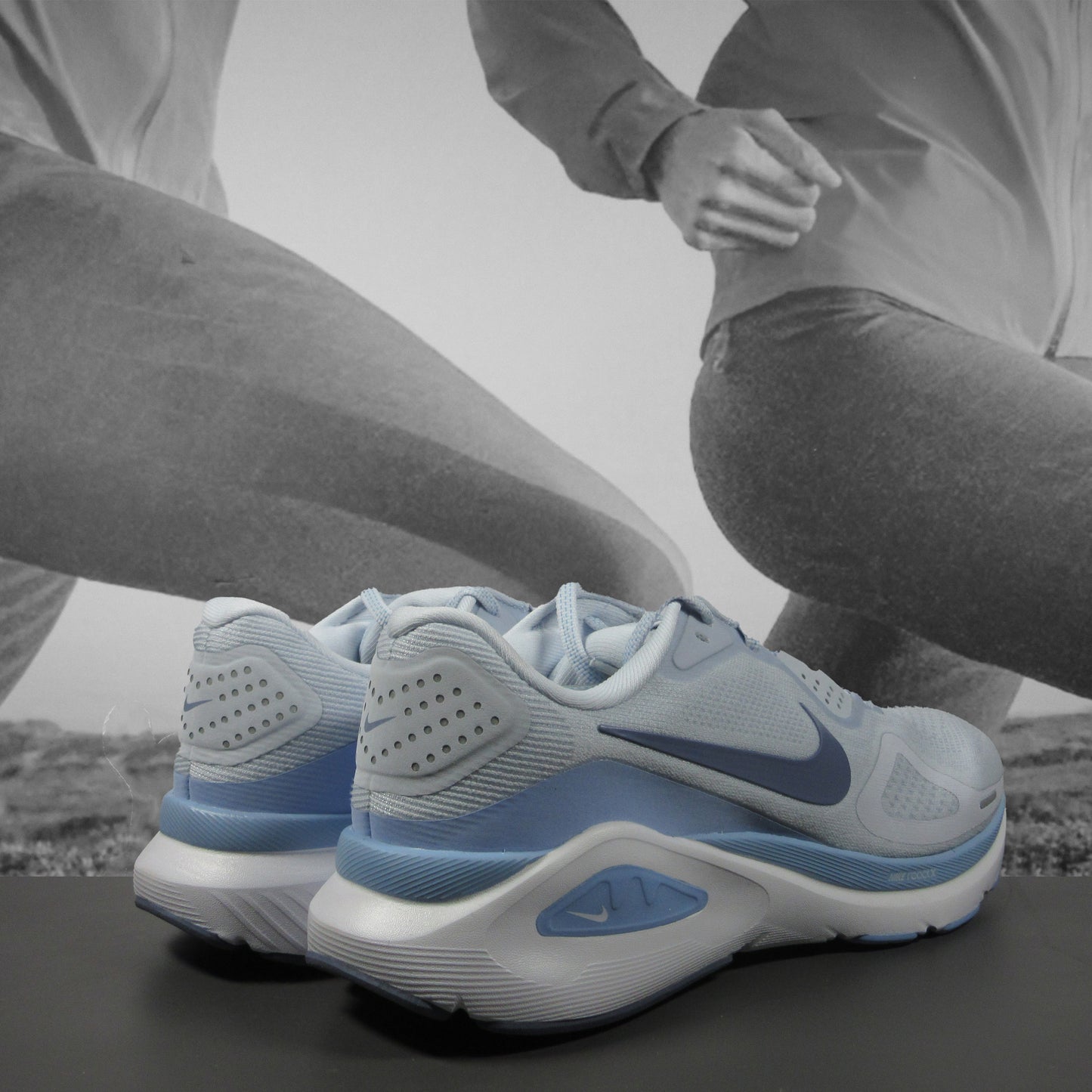 Nike Structure 26 Women's Road Running Shoes - Durban Runner 4.5 / FOOTBALL GREY/WORLD INDIGO-ALUMINUM