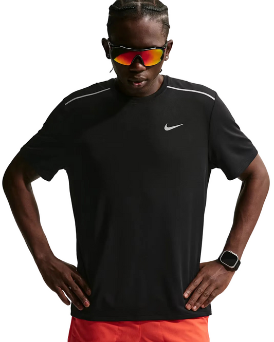 Nike Miler Men's Dri-FIT UV Short-Sleeve Running Top – Black