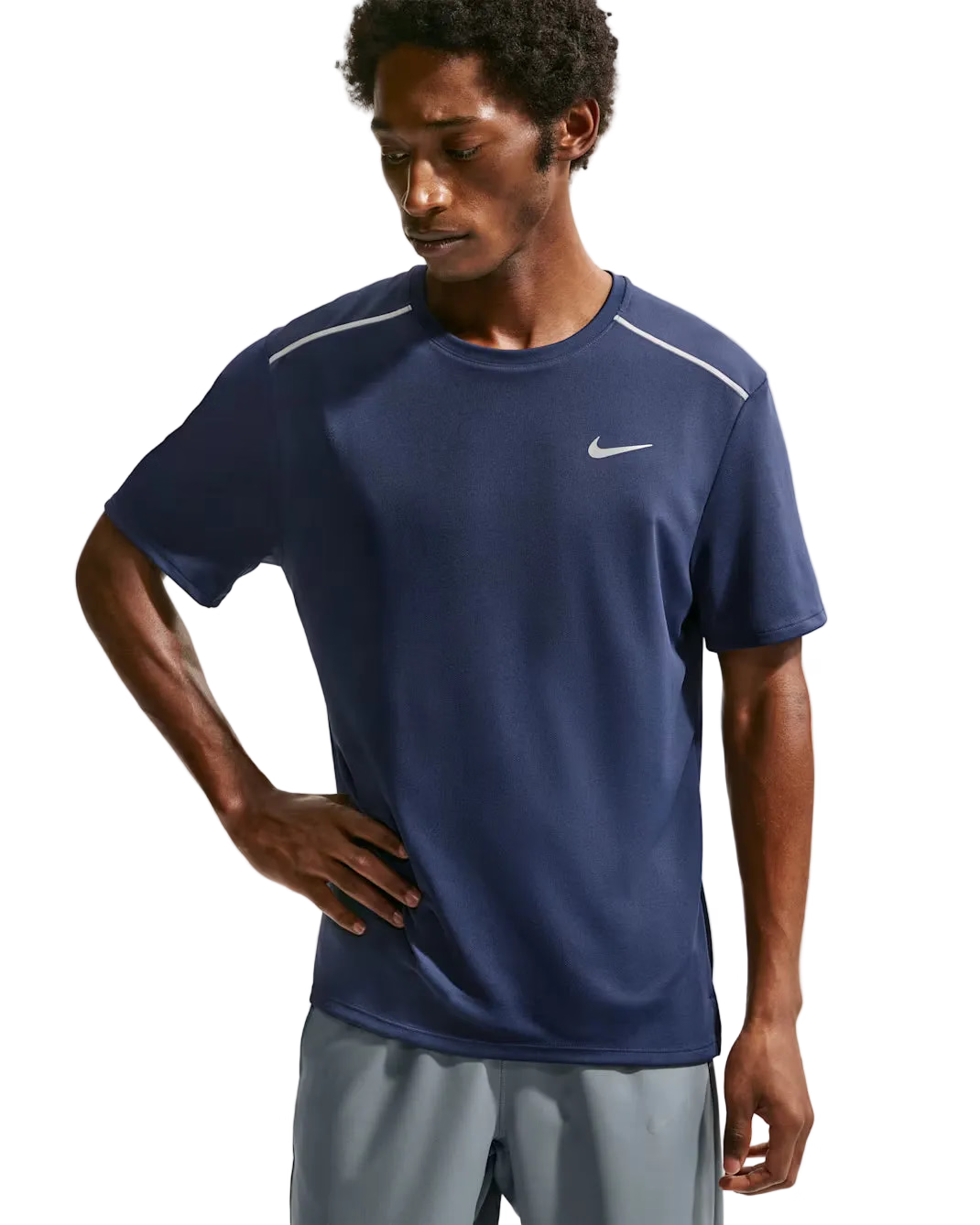 Nike Miler Men's Dri-FIT UV Short-Sleeve Running Top – Midnight Navy