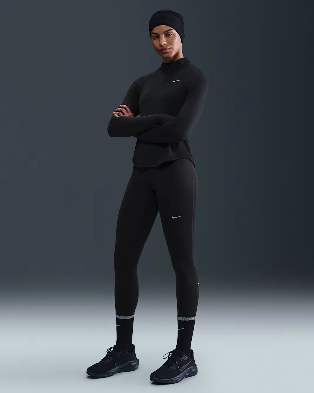 Nike Tempo Women's High-Waisted 7/8 Running Leggings - Durban Runner XS / Black/Reflective Silv