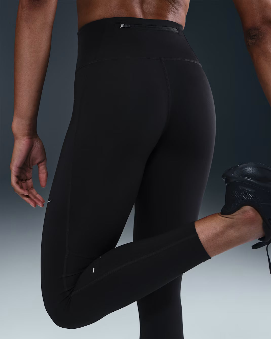 Nike Tempo Women's High-Waisted 7/8 Running Leggings - Durban Runner XS / Black/Reflective Silv