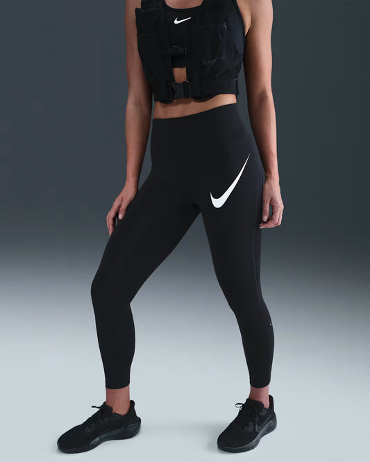 Nike Tempo Swoosh Run Women's High-Waisted 7/8 Running Leggings - Durban Runner XS / Black/Reflective Silv/White
