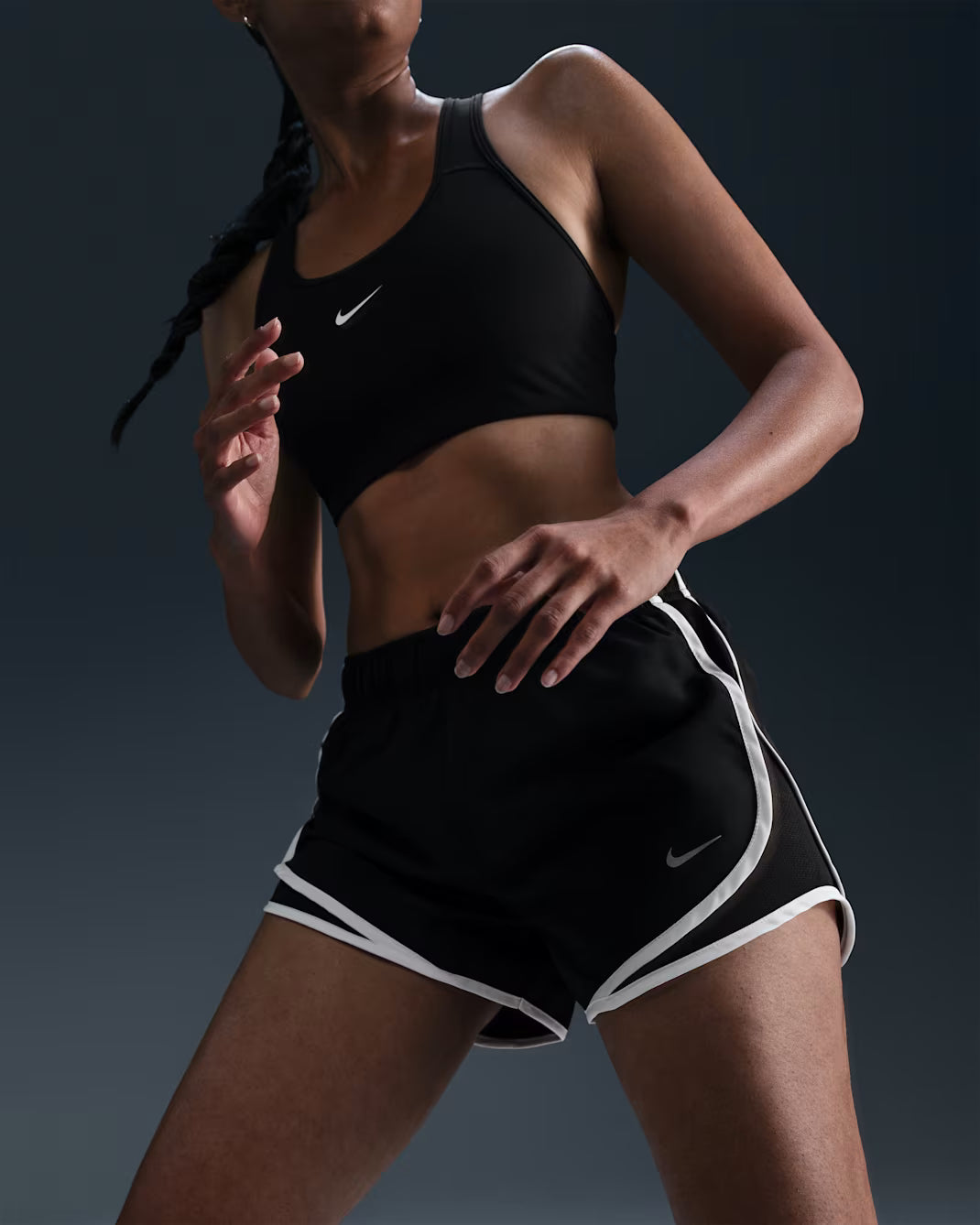 Nike Tempo Women's Dri-FIT Mid-Rise Brief-Lined Running Shorts - Durban Runner XS / Black/Black/White/Reflective Silv