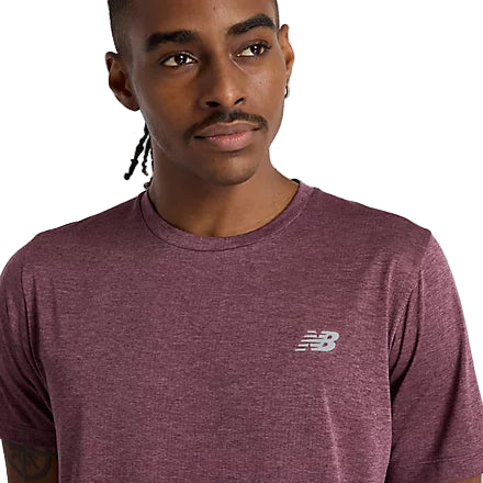 New Balance Short Sleeve Athletics T-Shirt Mens - Durban Runner XS / FADED PURPLE