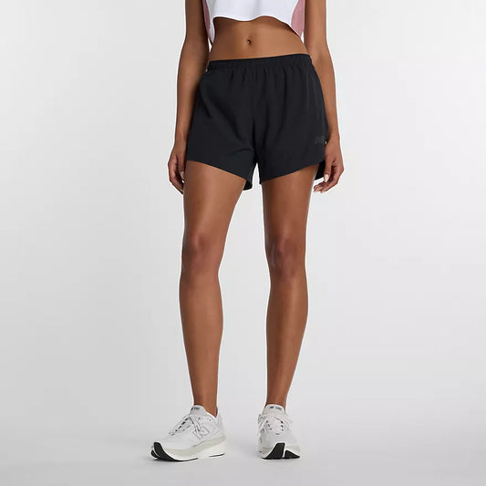 New Balance Women's 5-Inch Training Shorts, Black, available at Durban Runner