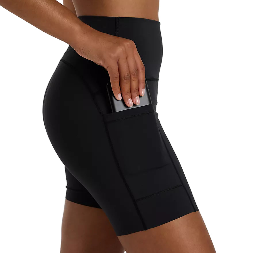 New Balance Sleek Pocket High Rise Short 6 inch - Durban Runner XS / Black
